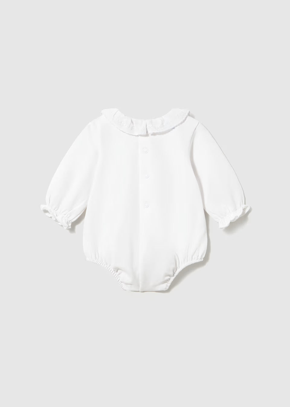 White Eyelet Collar Bodysuit