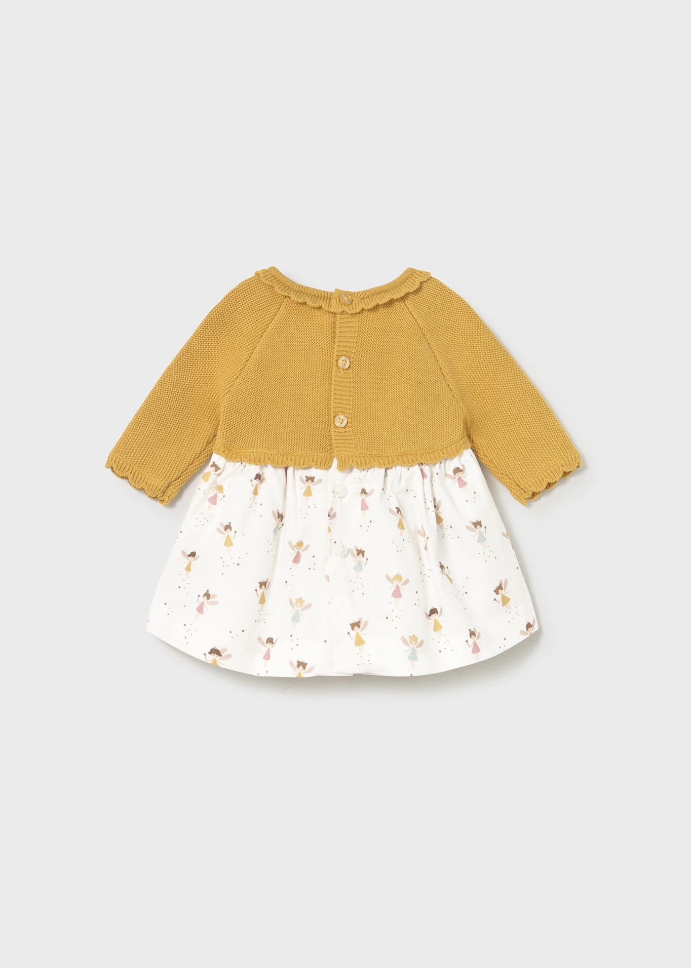 Fairy Princess Print Mustard Sweater Dress