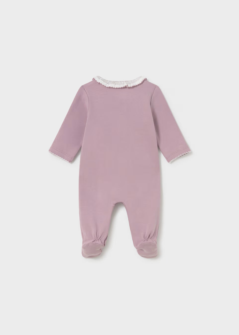 Mauve Floral Embroidered Footie