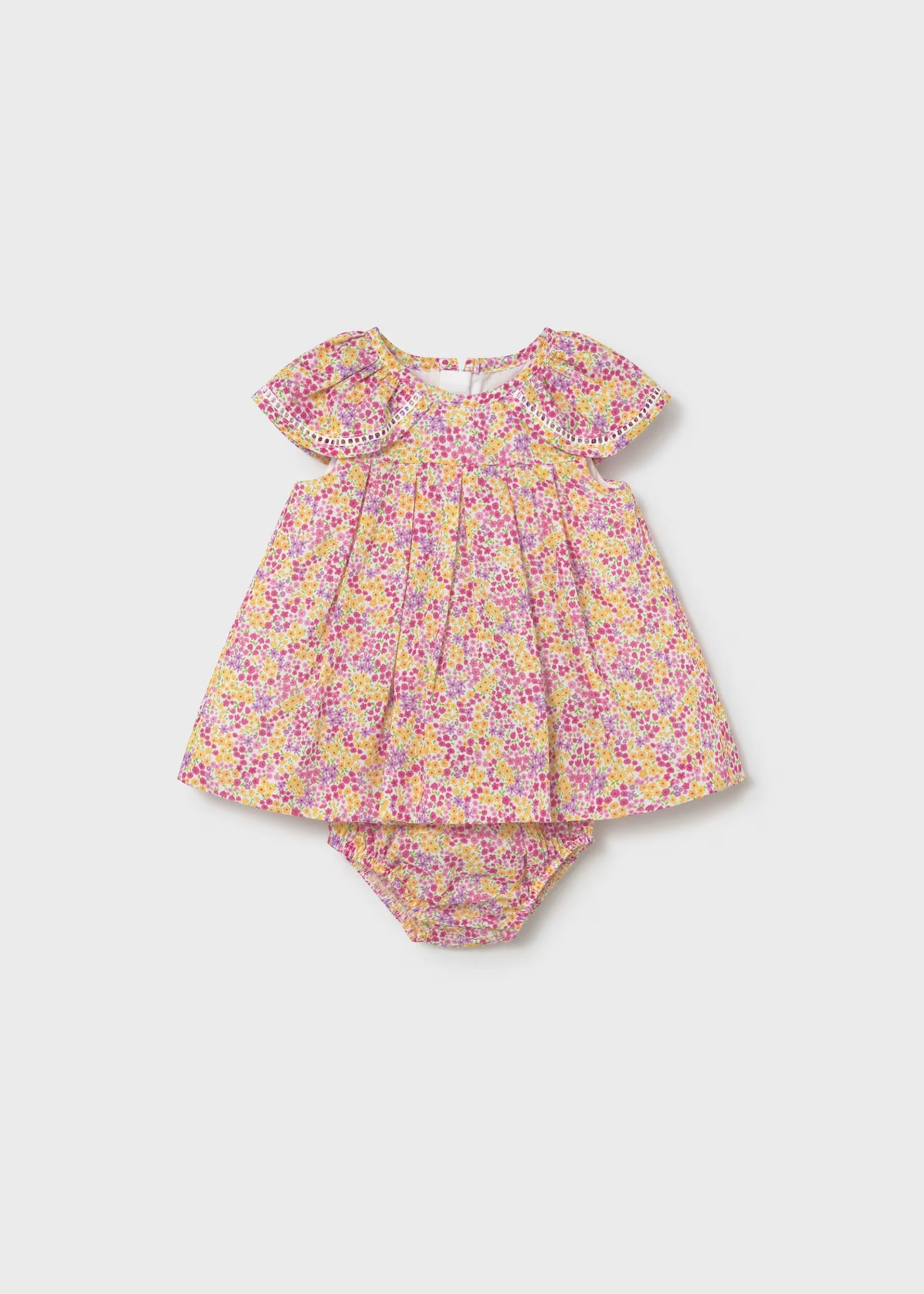 Pink and Yellow Floral Dress & Bloomer