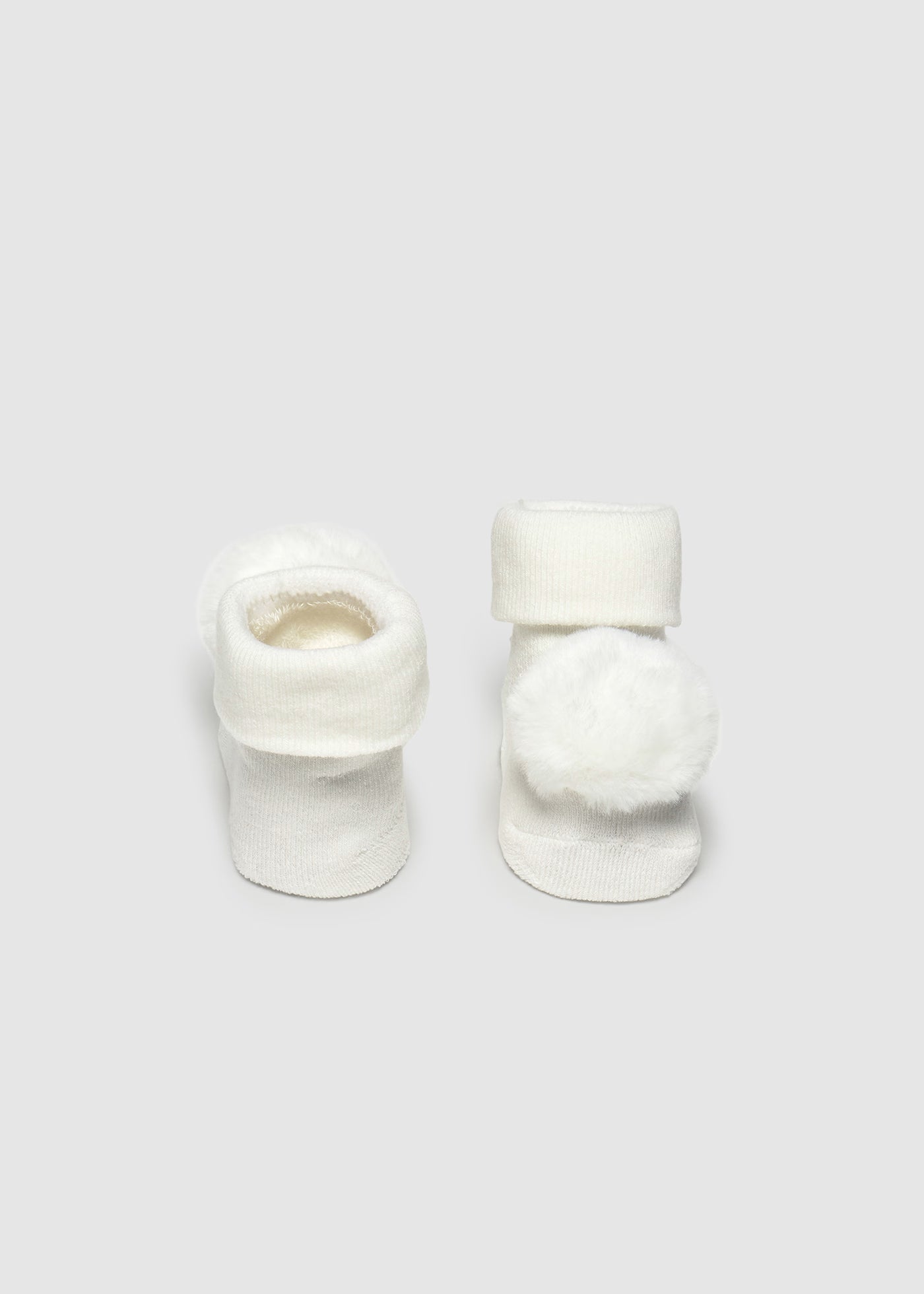 Ivory Fur Pom Pom Headband & Socks