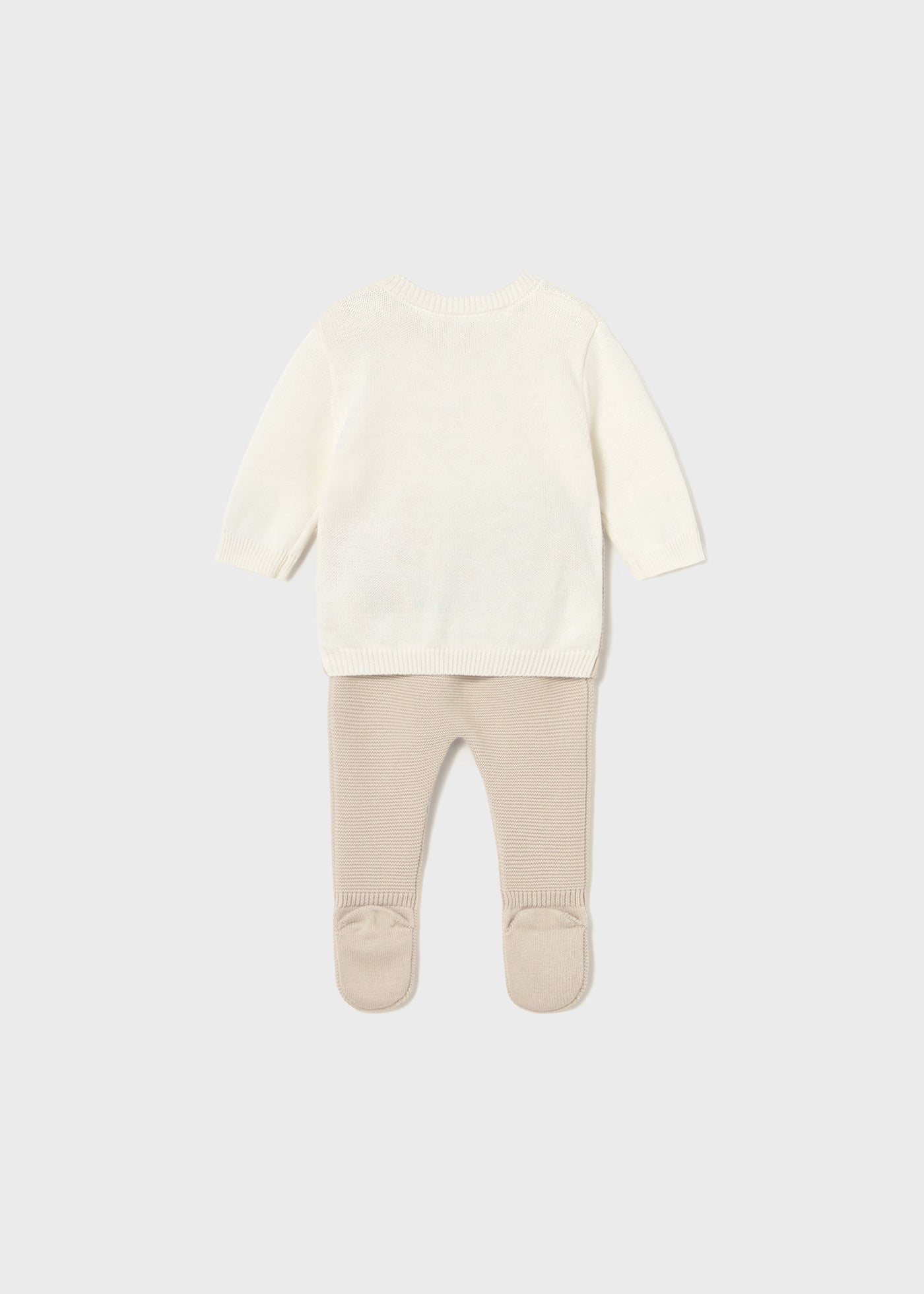 Warm Neutral Knit Car Footie Pant Set