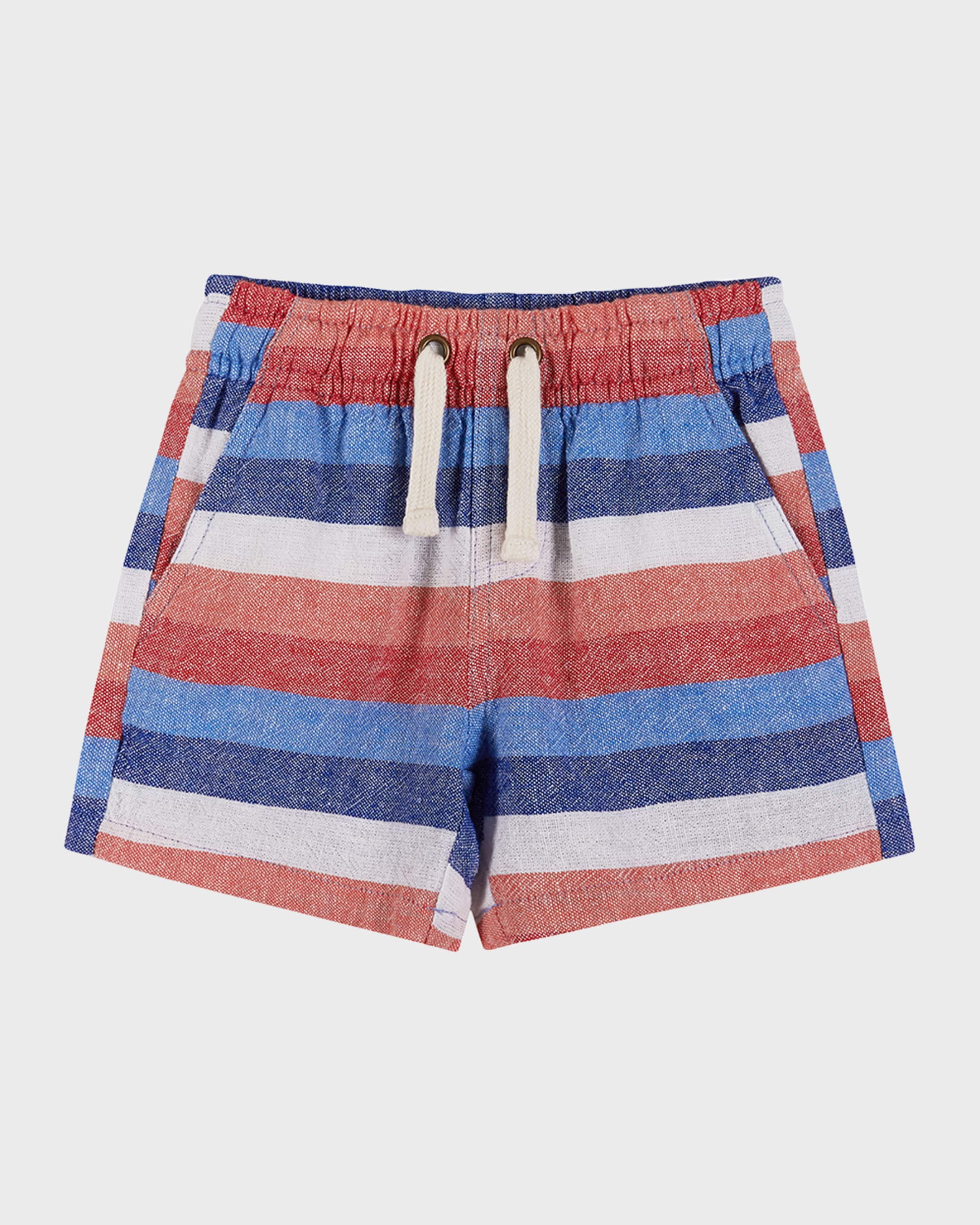 White Americana Stripe Pocket Tee Shorts Set
