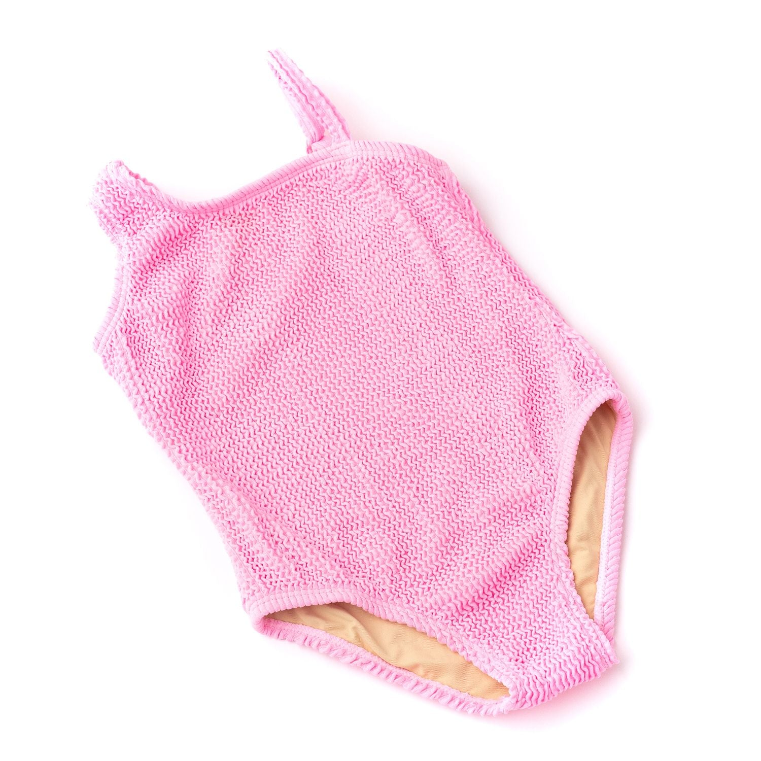 Pink Crinkle Shoulder Swimsuit