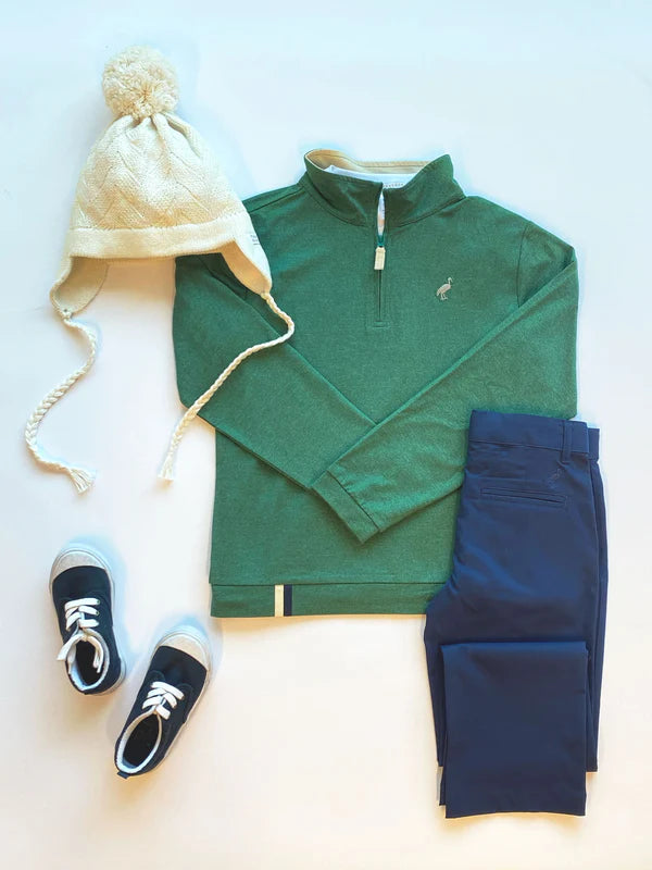 TBBC Prepletic Hayword Half Zip Grier Green