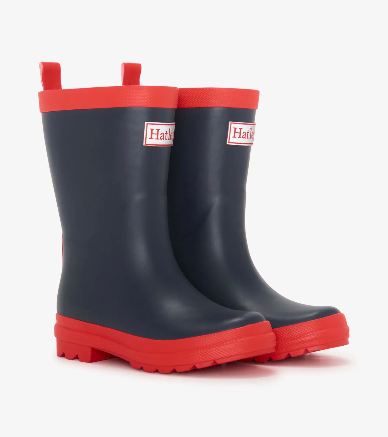Navy & Red Matte Rain Boots