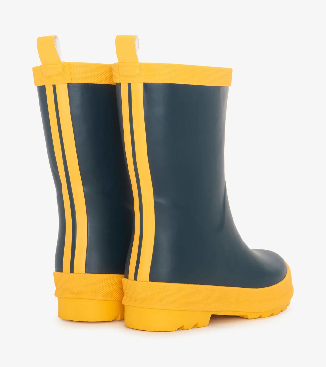 Navy & Yellow Matte Rain Boots