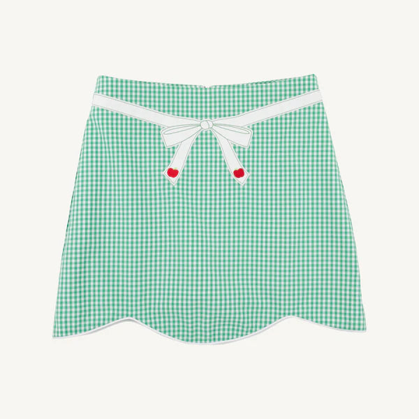 TBBC Perrin Scallop Skort Gibson Island Green Gingham