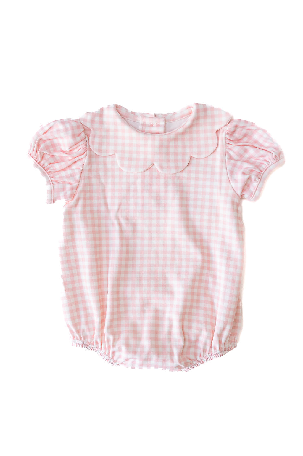 Scallop Pink Gingham Onesie