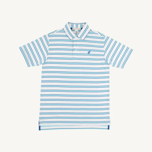 TBBC Prim Proper Polo Belhaven Wood Boat Blue Stripe