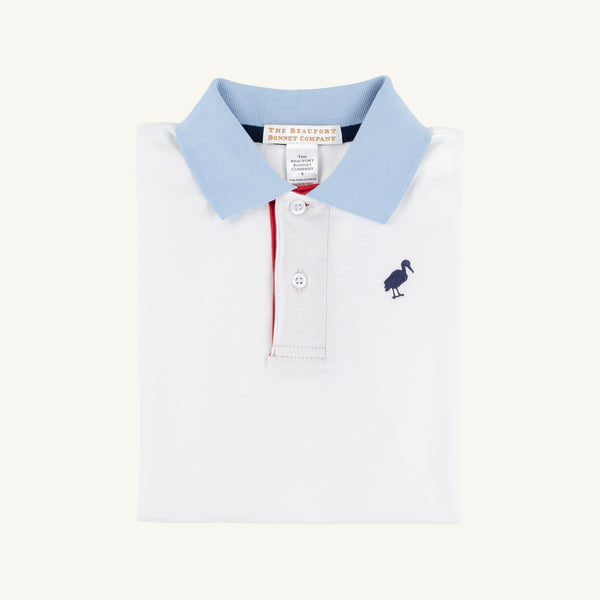 TBBC Prim and Proper Polo White w Red/Blue