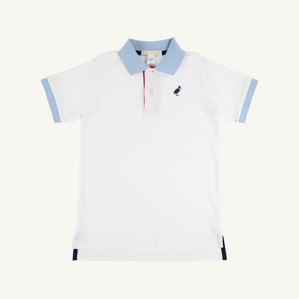 TBBC Prim and Proper Polo White w Red/Blue