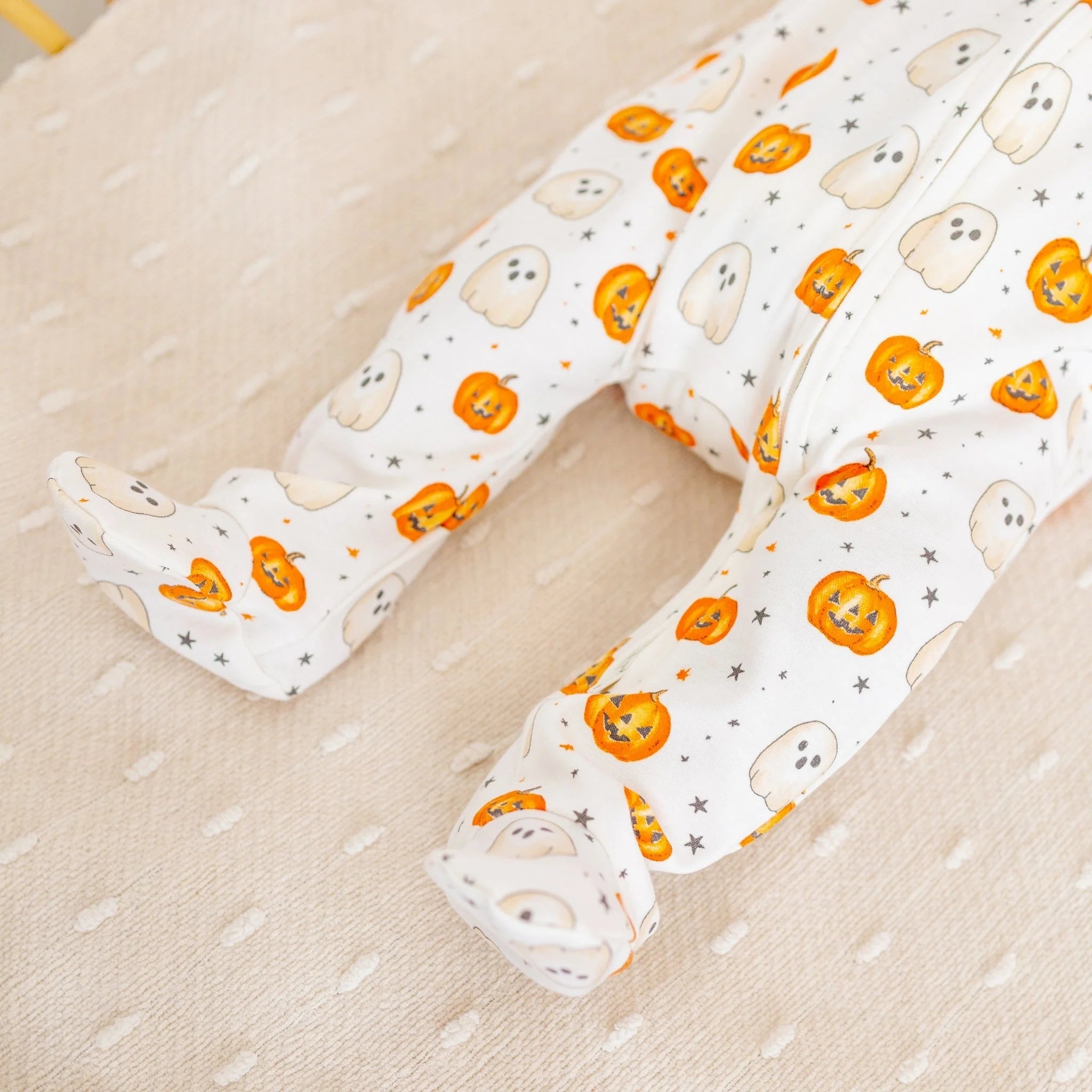 Pumpkin and Boo Zip Footie
