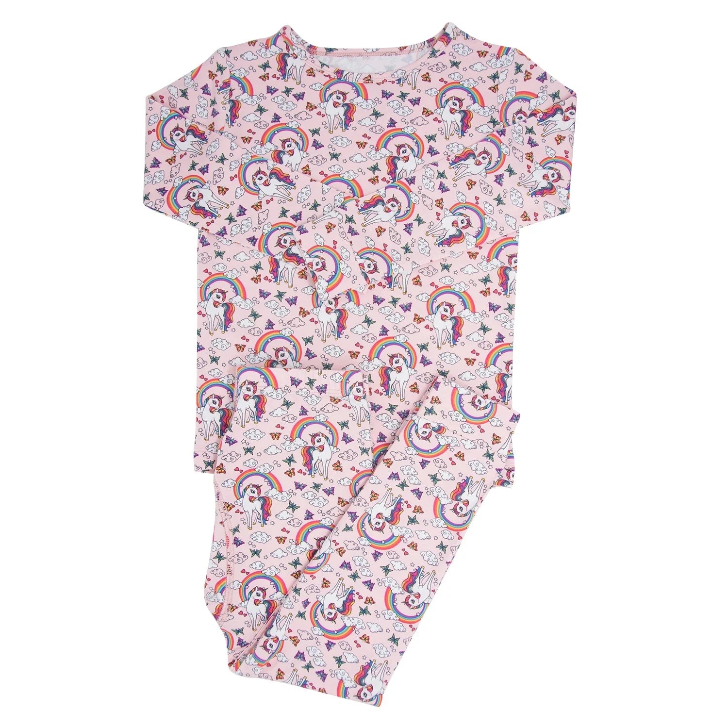 Rainbow Bright Pink Unicorn LS PJ Set