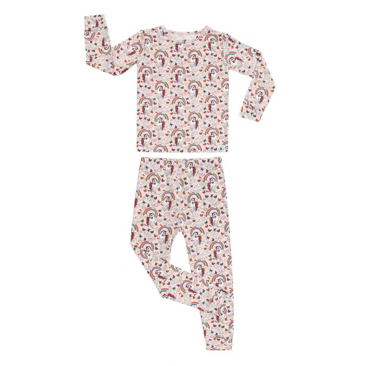 Rainbow Bright Pink Unicorn LS PJ Set