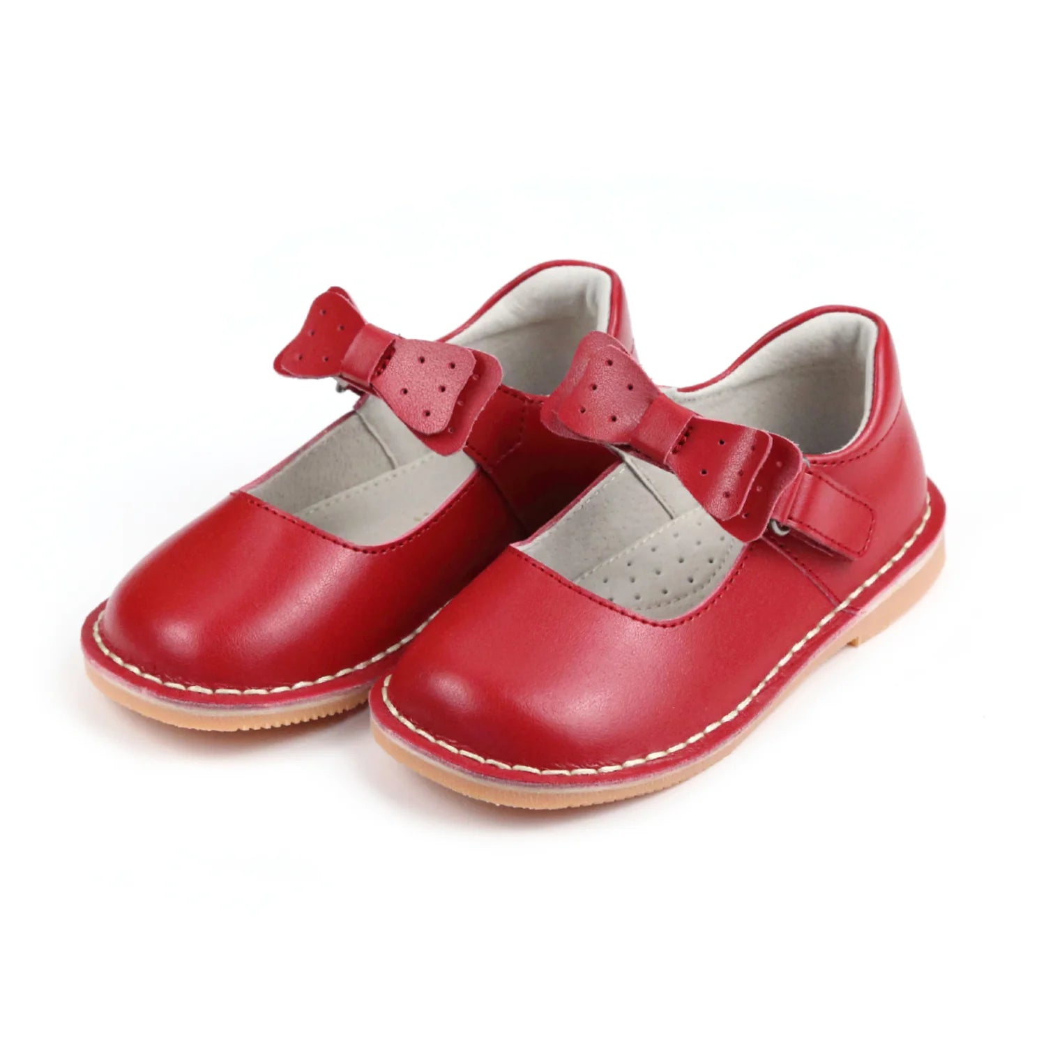 Red Iris Bow Strap Mary Janes