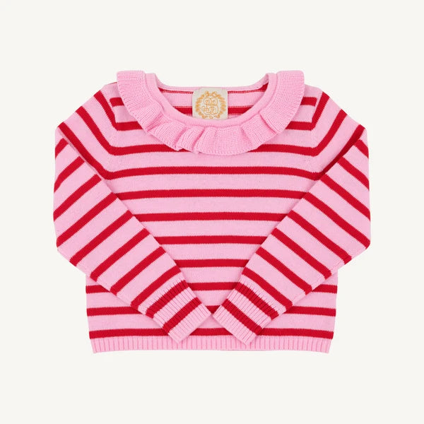 TBBC Reece Ruffle Sweater Richmond Red/Pier Party Pink