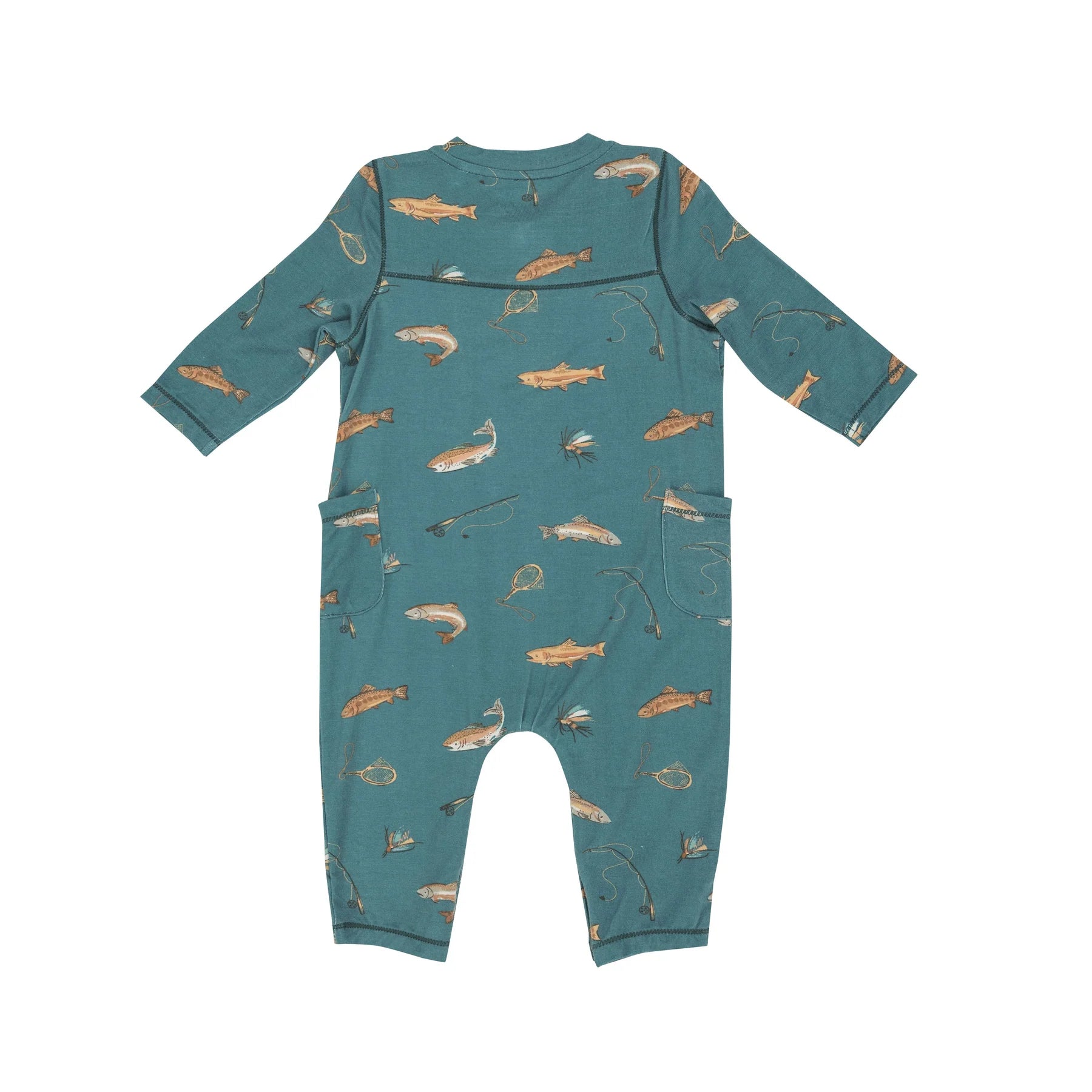 Turquoise Trout Pocket Romper