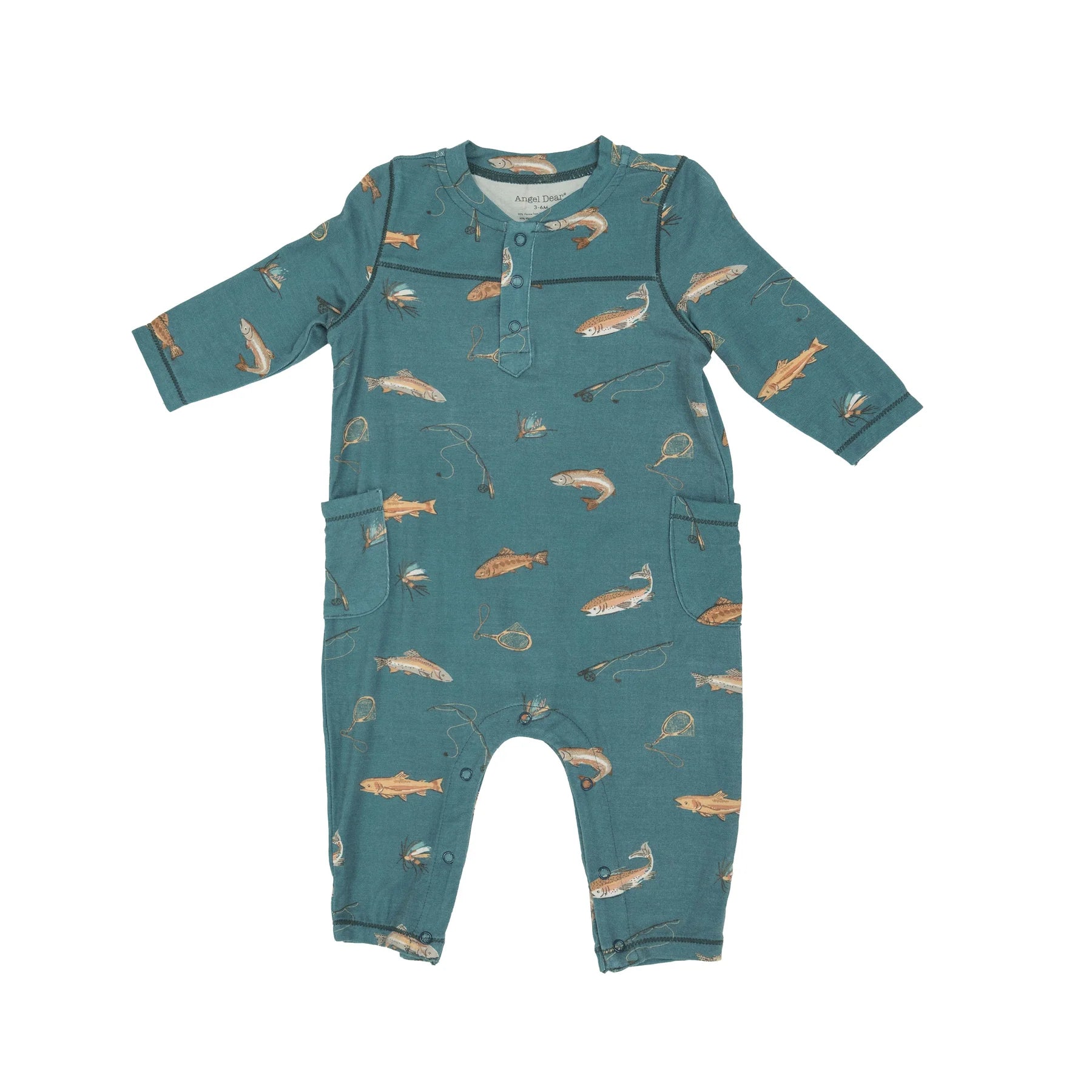 Turquoise Trout Pocket Romper