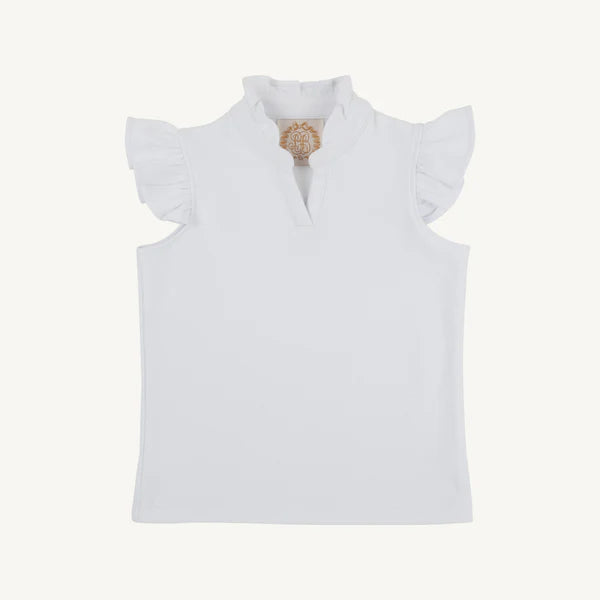 TBBC Rosie Ruffle Top Worth Ave White