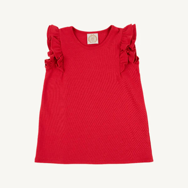 TBBC Ruehling Ruffle Top Richmond Red