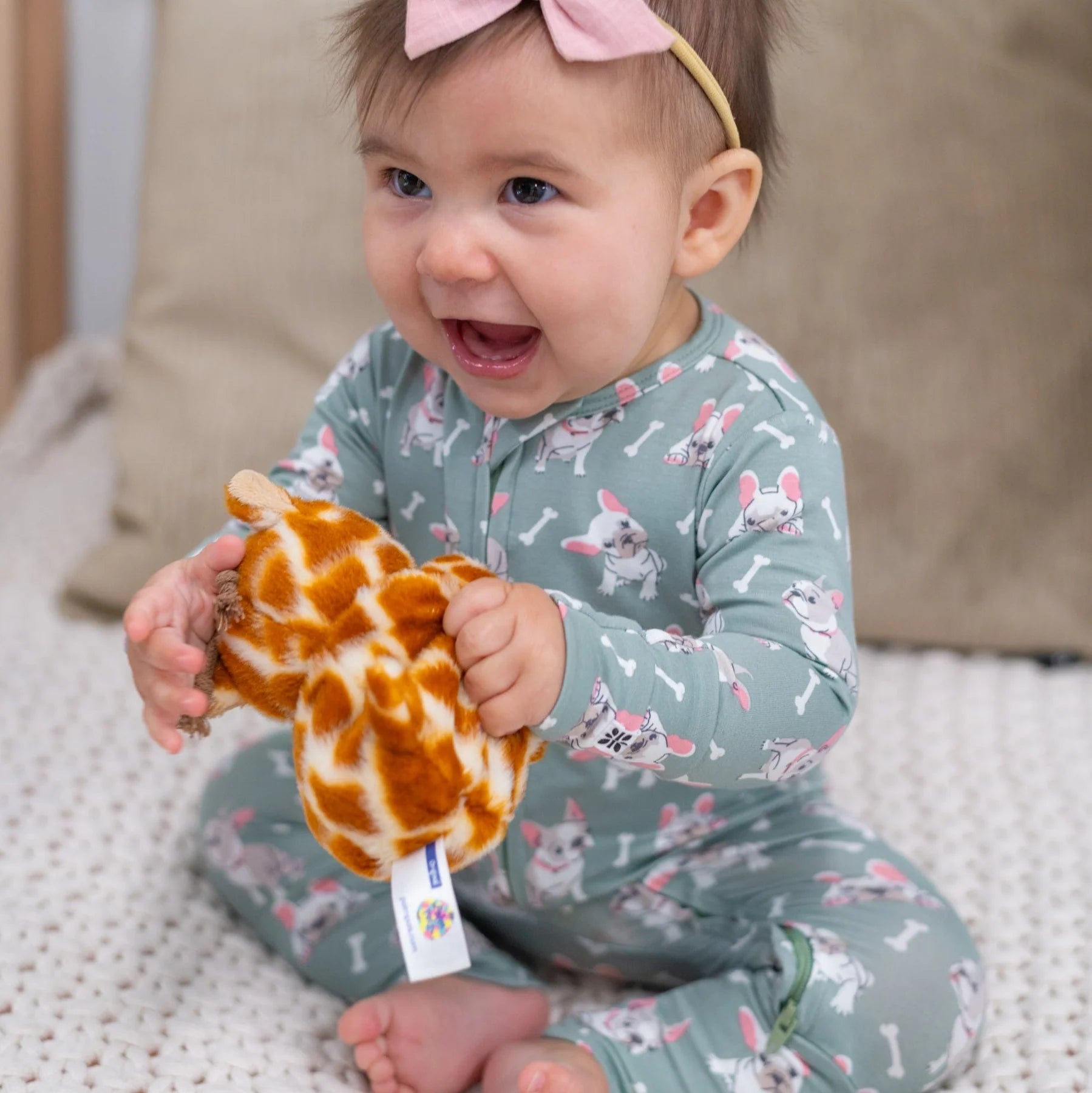 Sage Ruff and Stuff Pink Pup Conv Romper