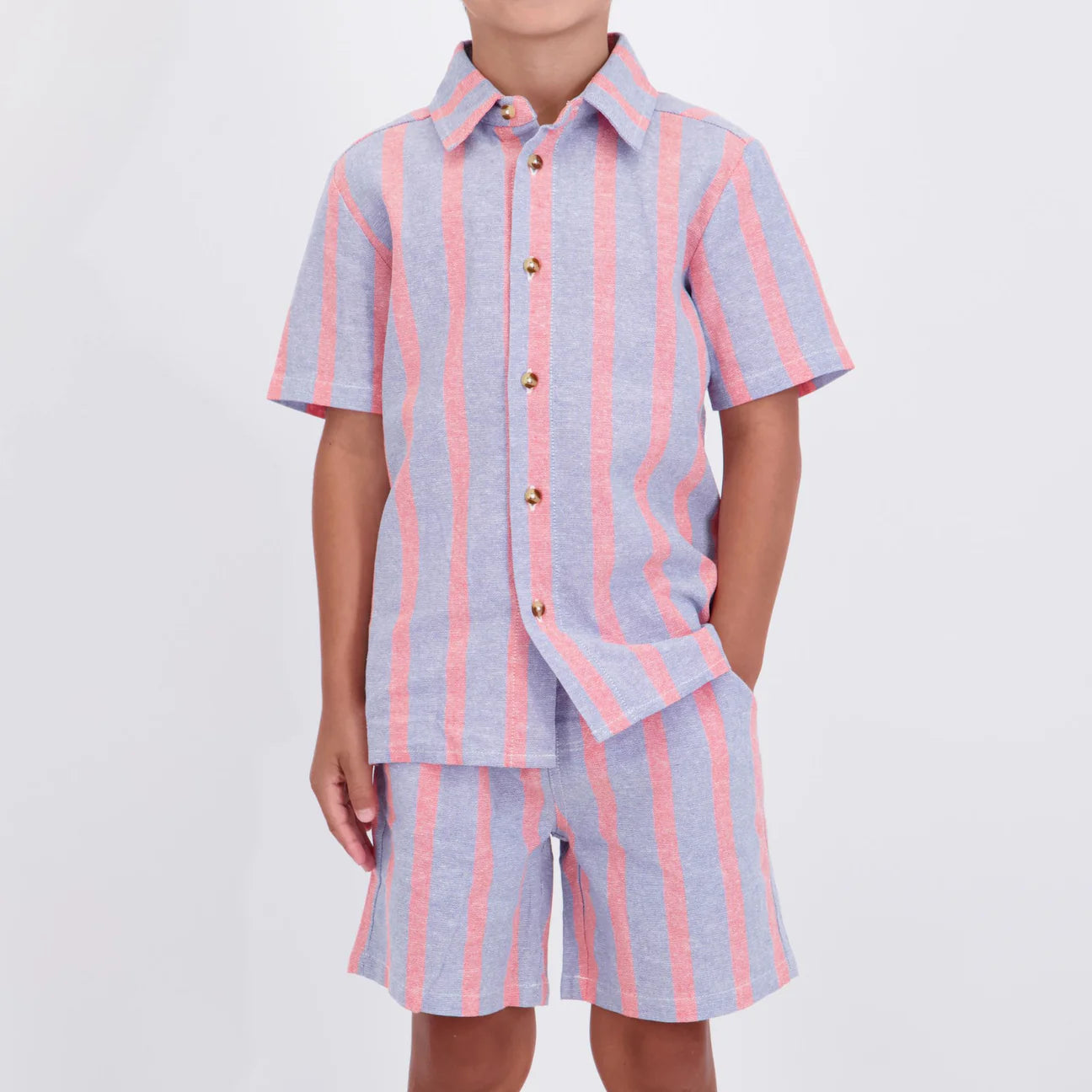 Orange Striped Airy Oxford Set
