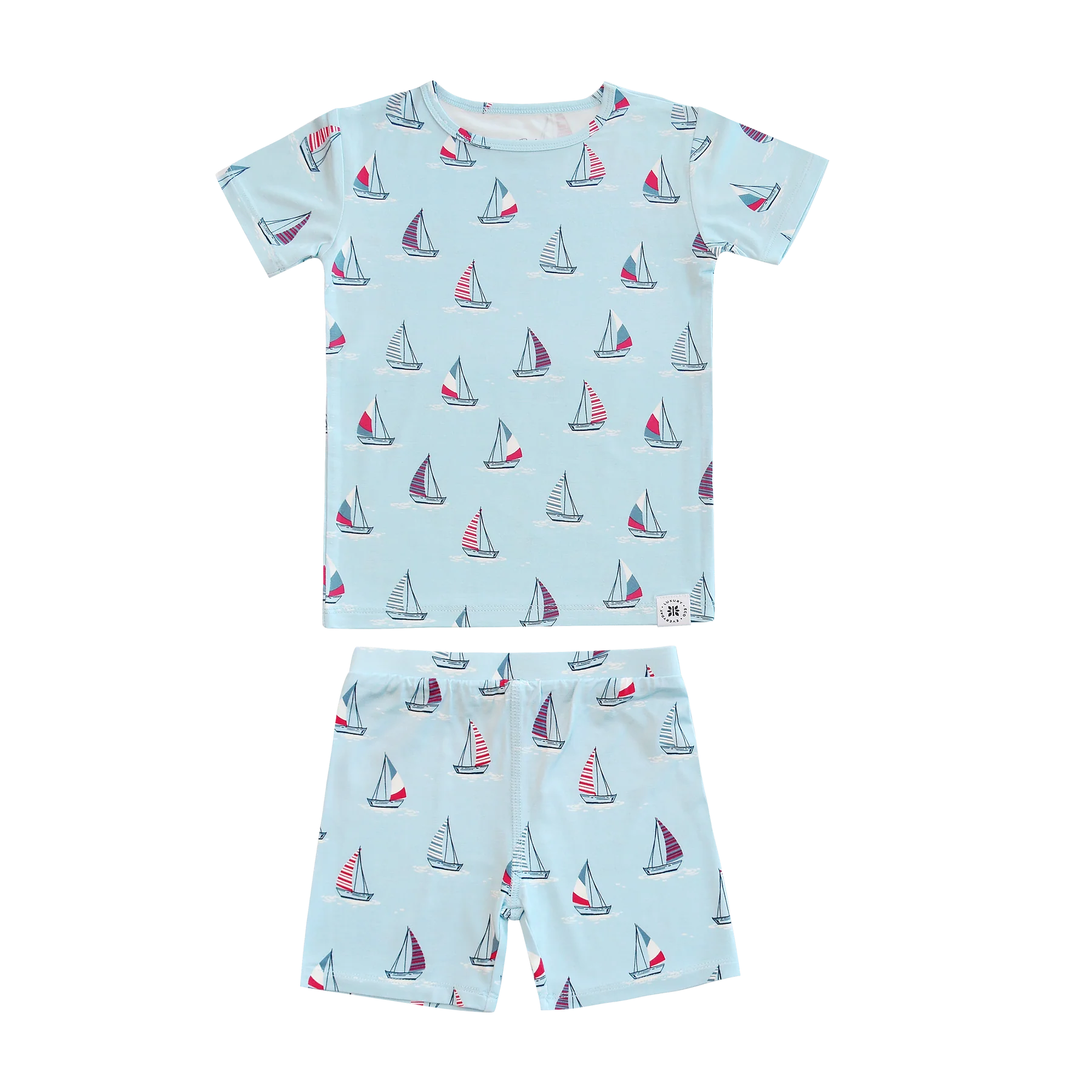 Blue Sailboats SS Shortie PJ Set