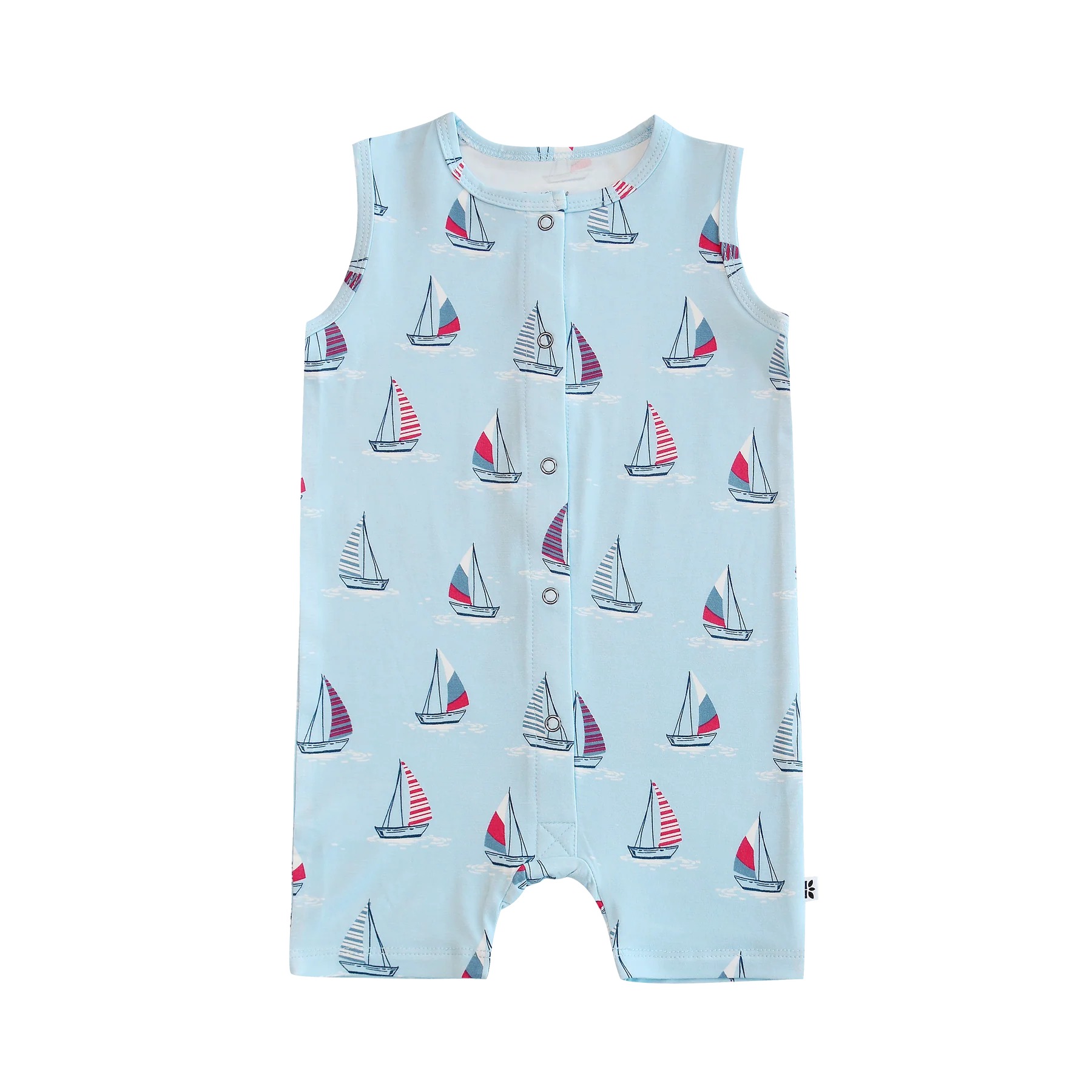 Blue Sailboats Tank Romper