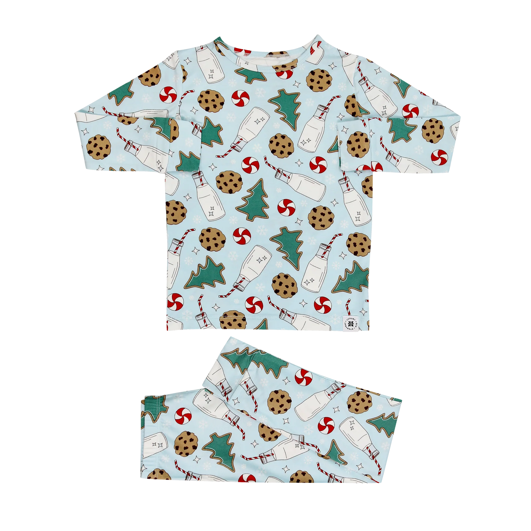 Blue Santa's Cookies LS PJ Set