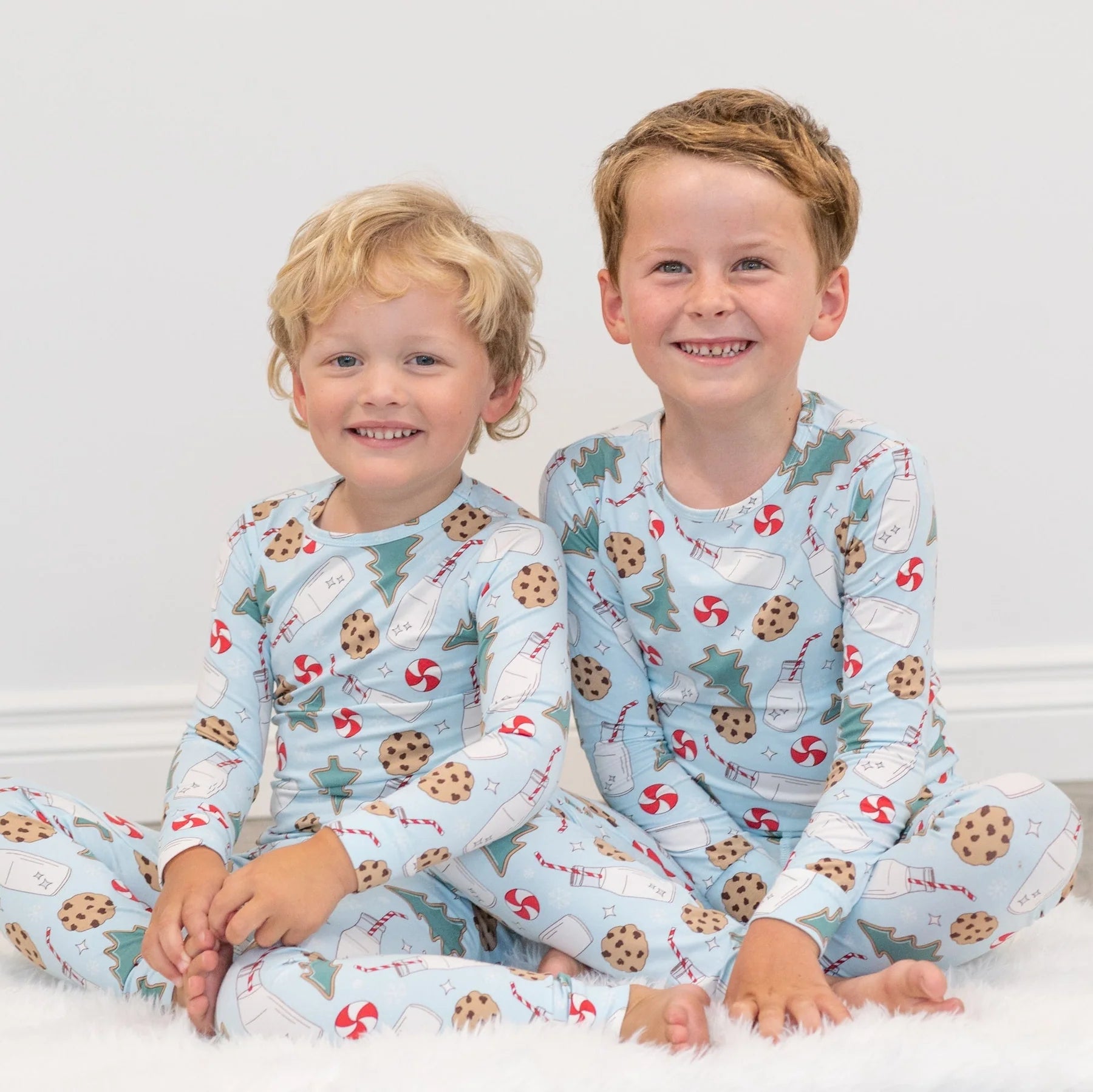 Blue Santa's Cookies LS PJ Set