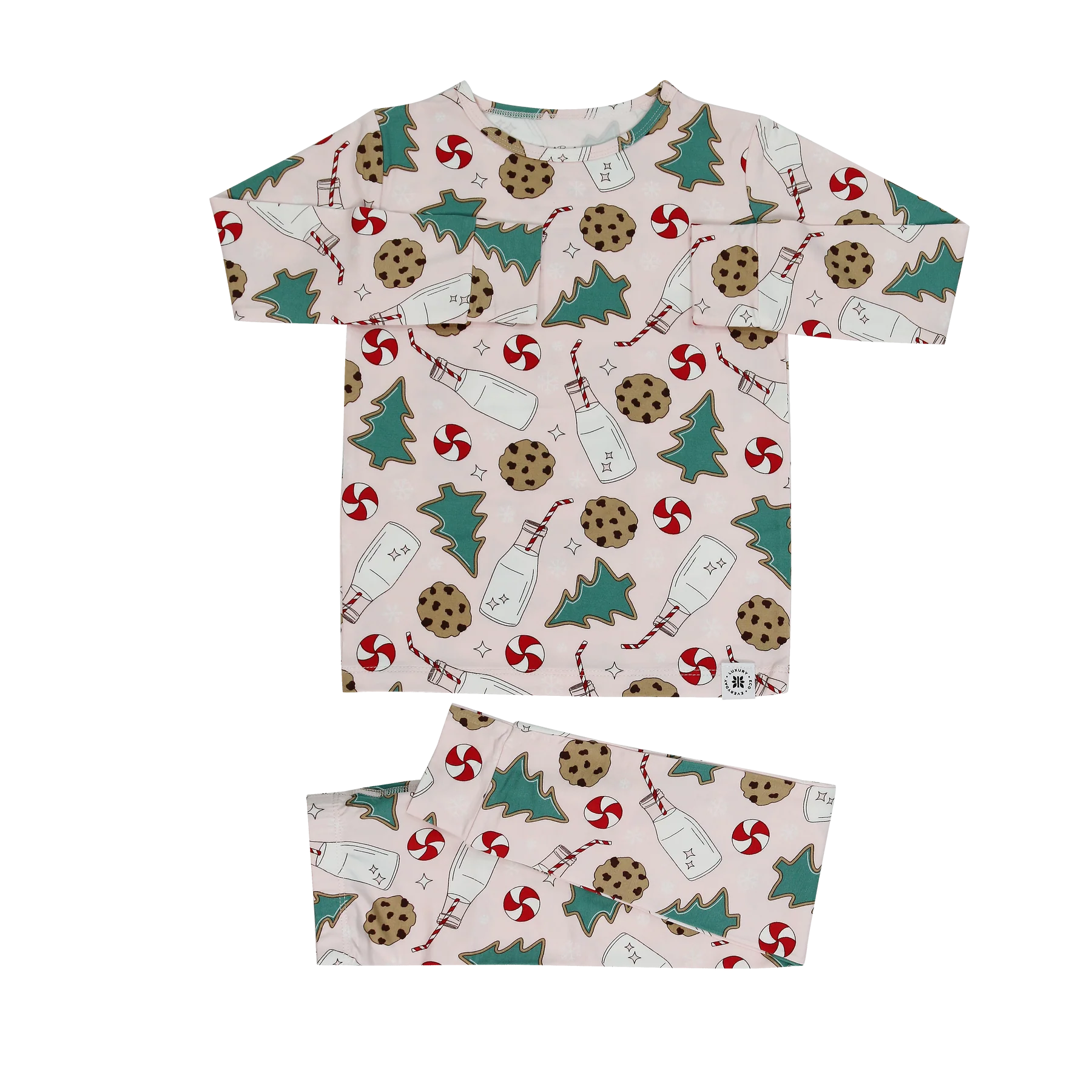 Pink Santa's Cookies LS PJ Set