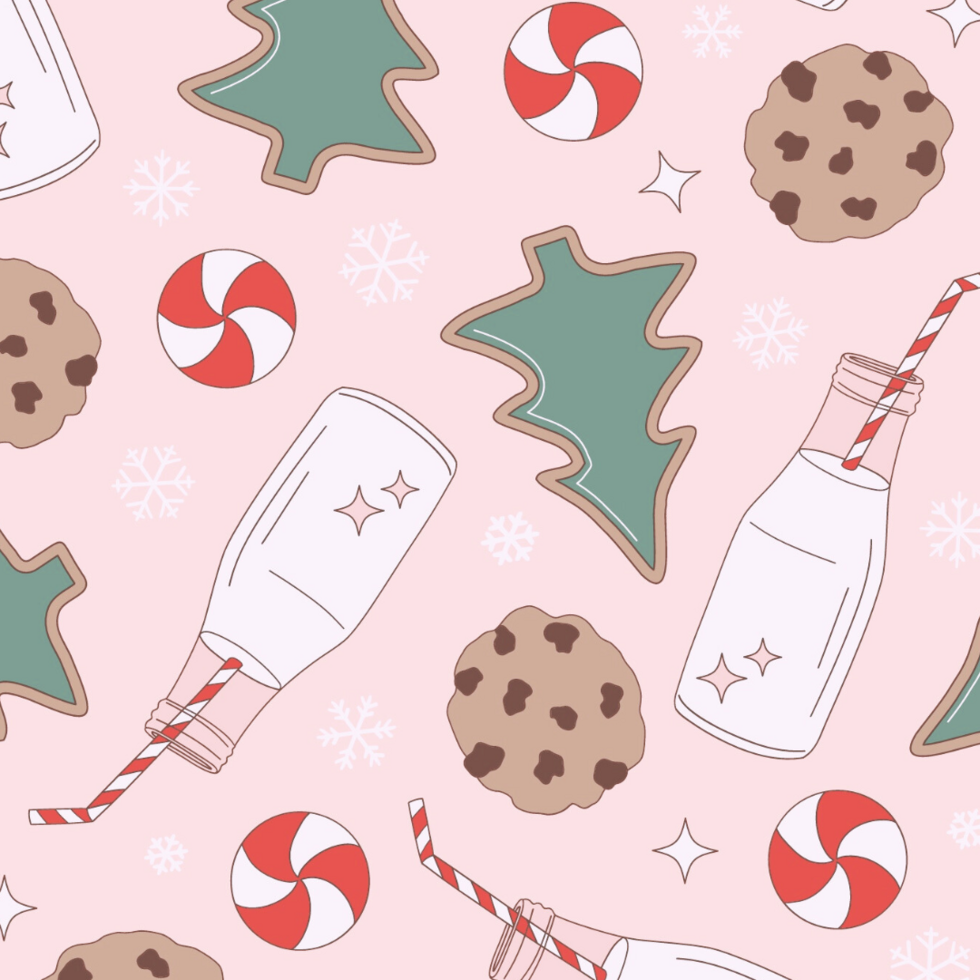 Pink Santa's Cookie PJ Set