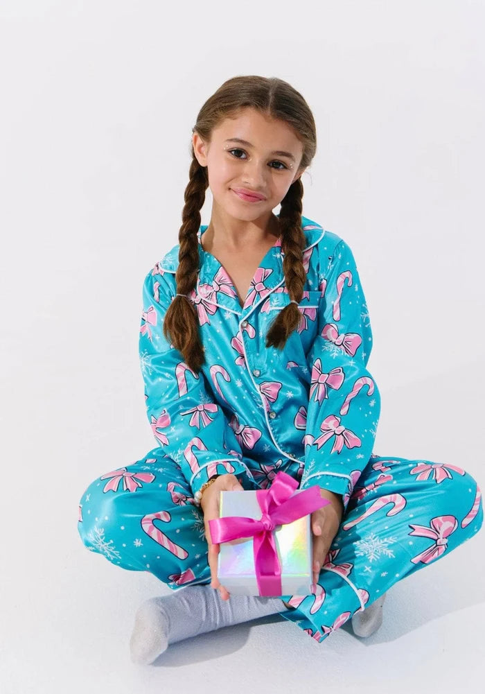 Blue Candy Cane Silky Set