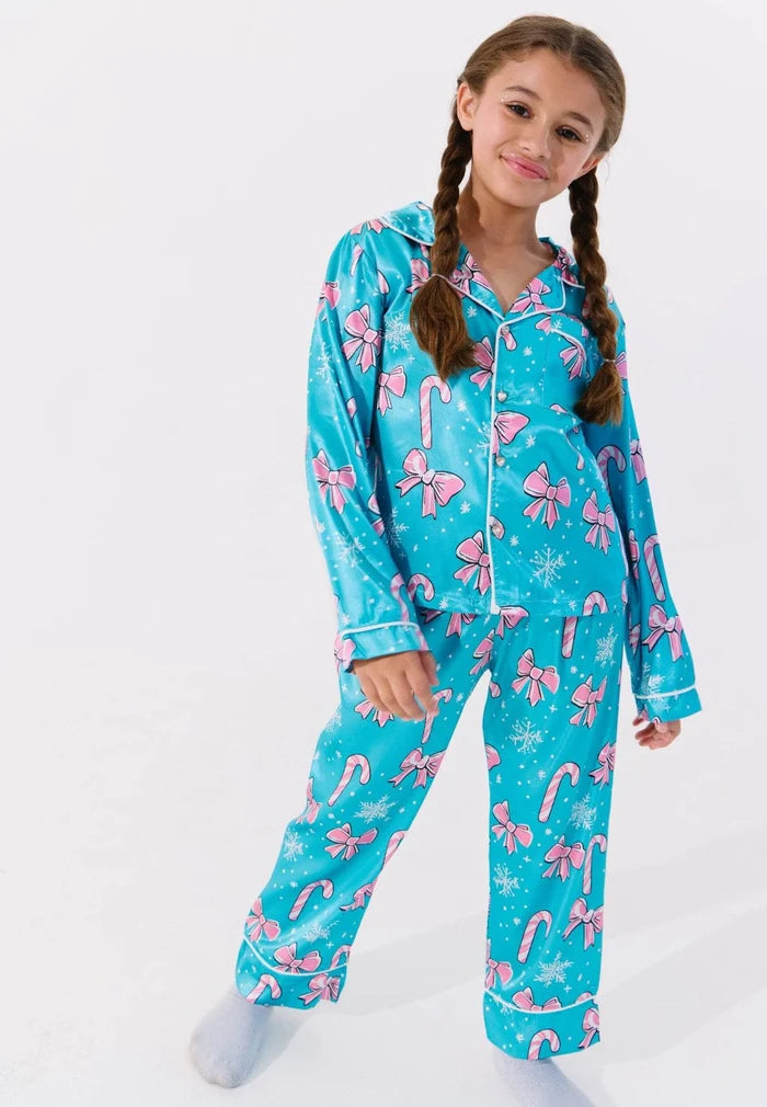 Blue Candy Cane Silky Set