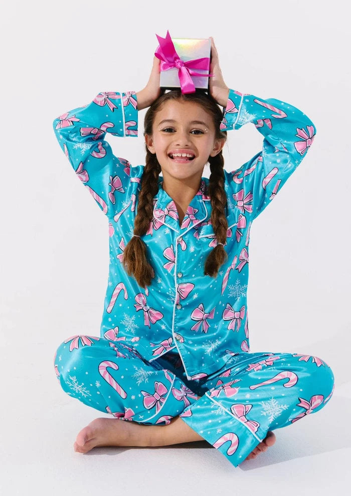 Blue Candy Cane Silky Set