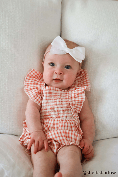 Pink Smocked Check Pinafore Set