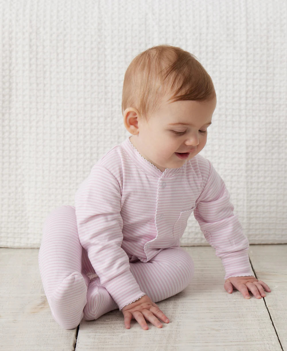 Kissy Pink Stripe Footie