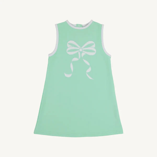 TBBC Sleeveless Eliza's Applique Dress Green Bow