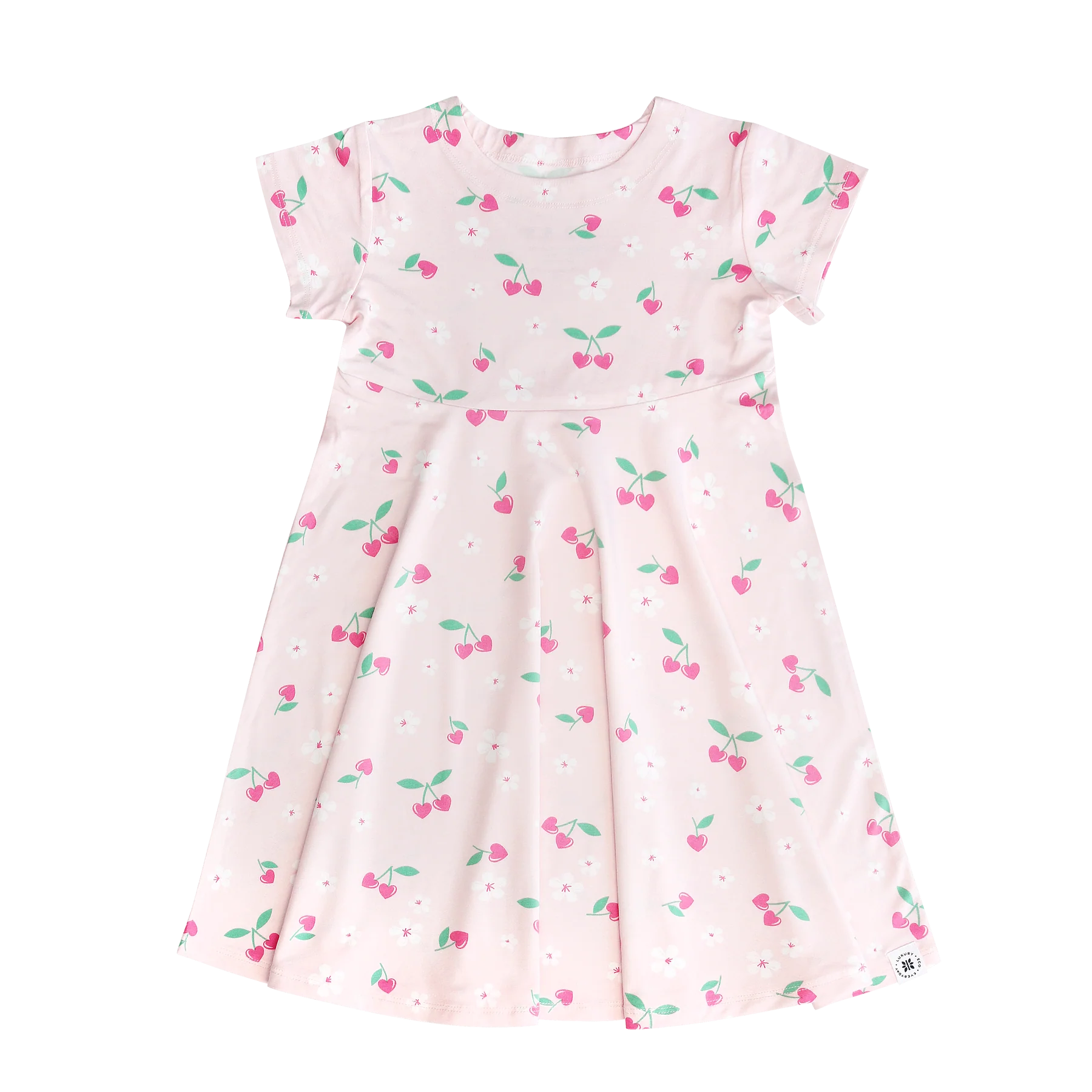 Pink Bow Sweetness Cap Sleeve Swirly Dress