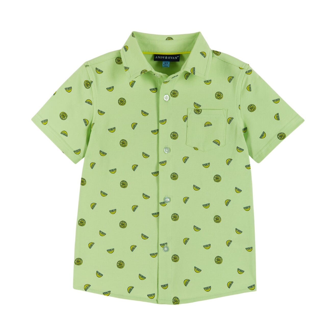 Light Green Lemon SS Buttondown Shirt