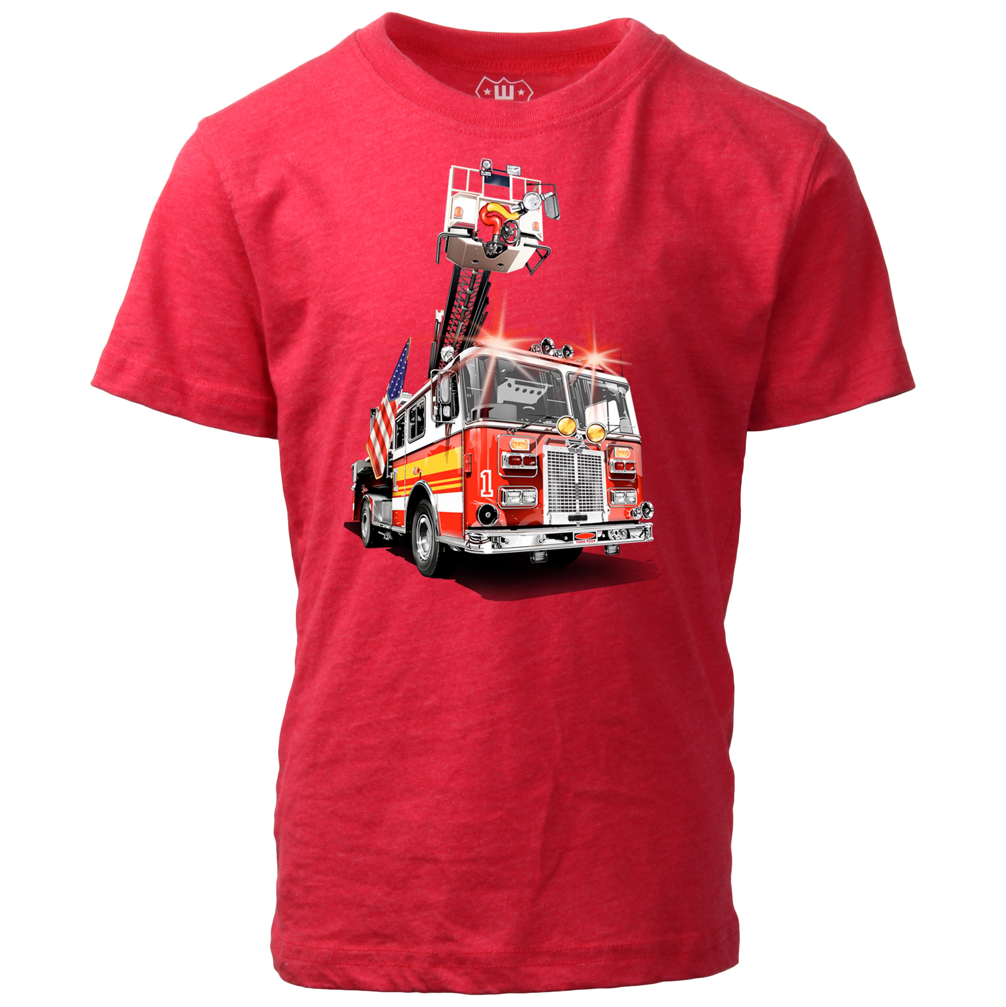 Cherry Red Fire Truck Flag Tee