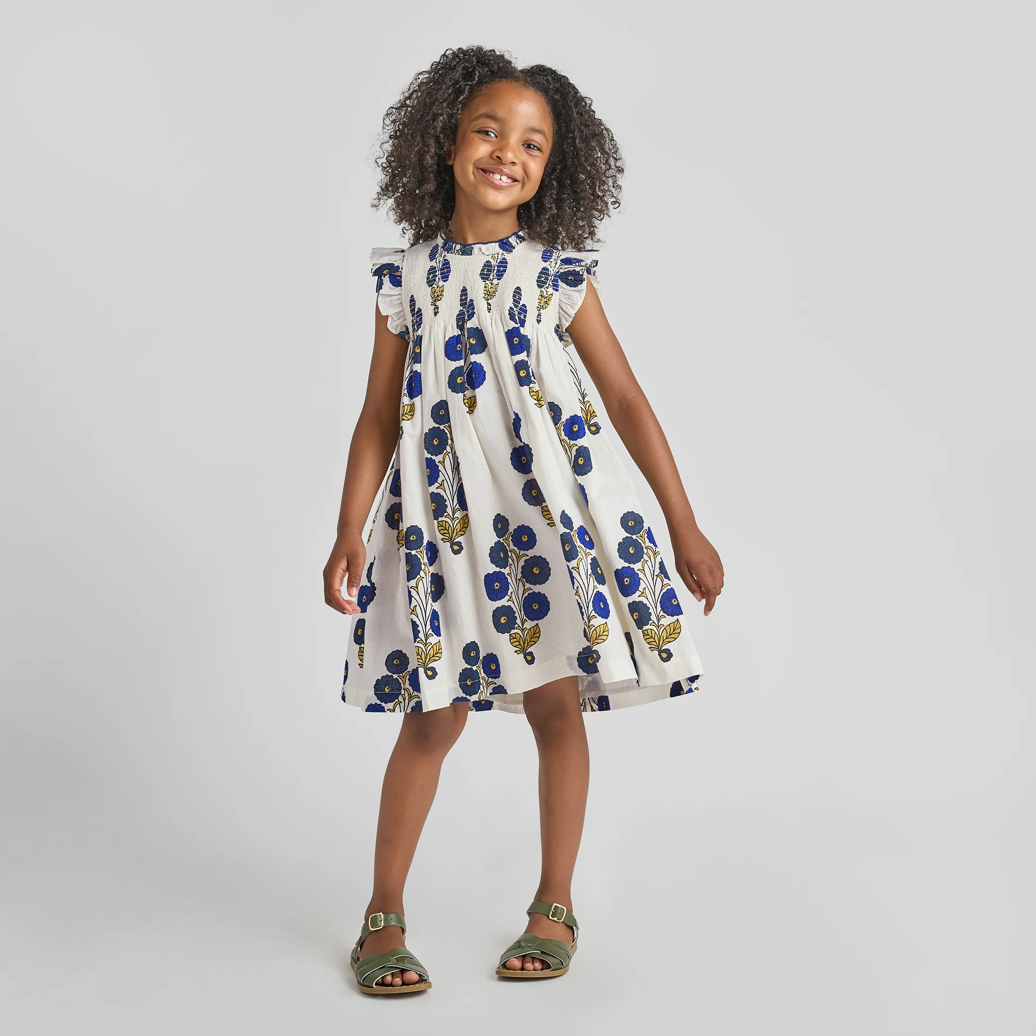 Stevie Dress Navy Buttercup Floral