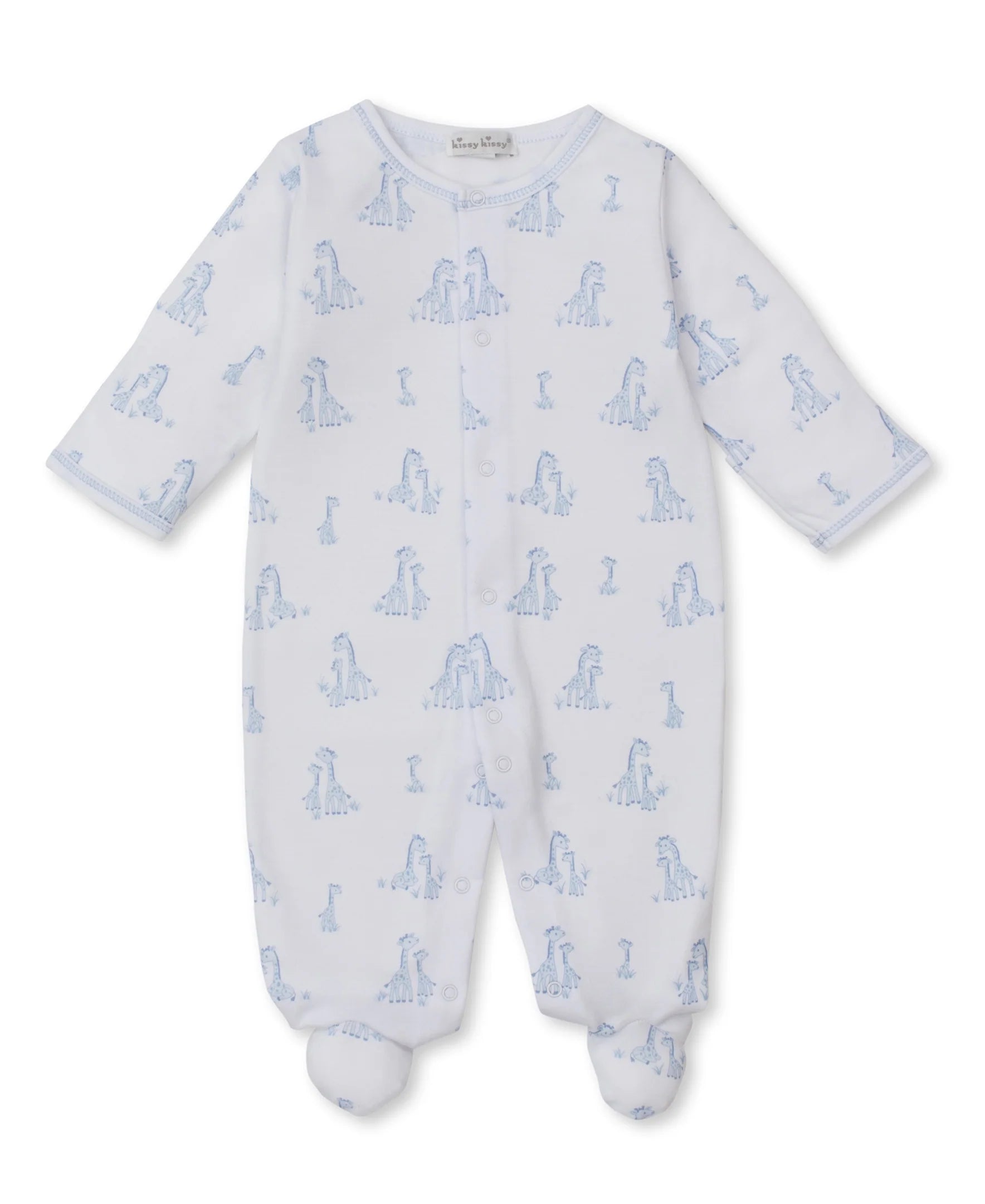 Light Blue Giraffe Grace Snap Footie