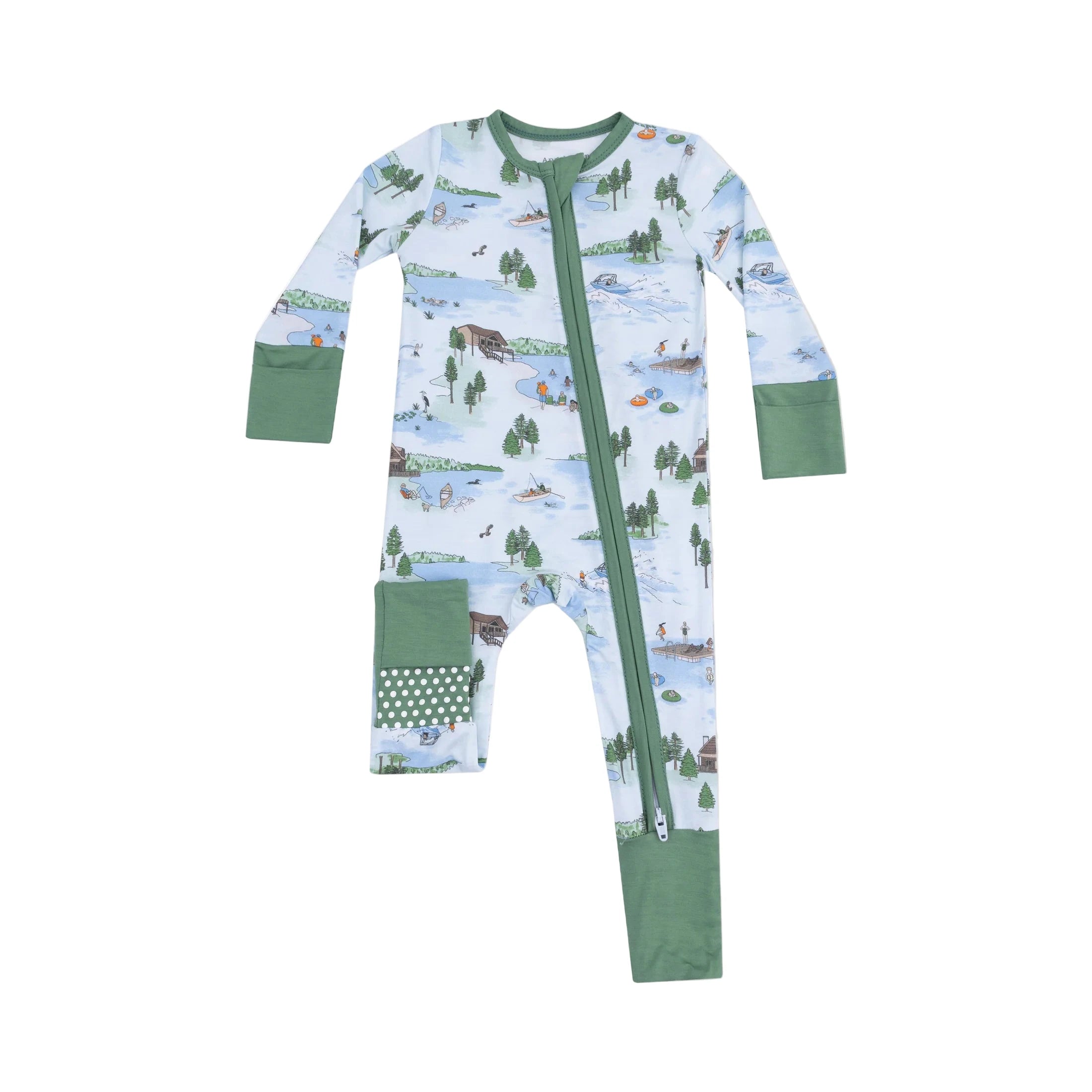 Blue Lake Life 2-Way Zip Romper