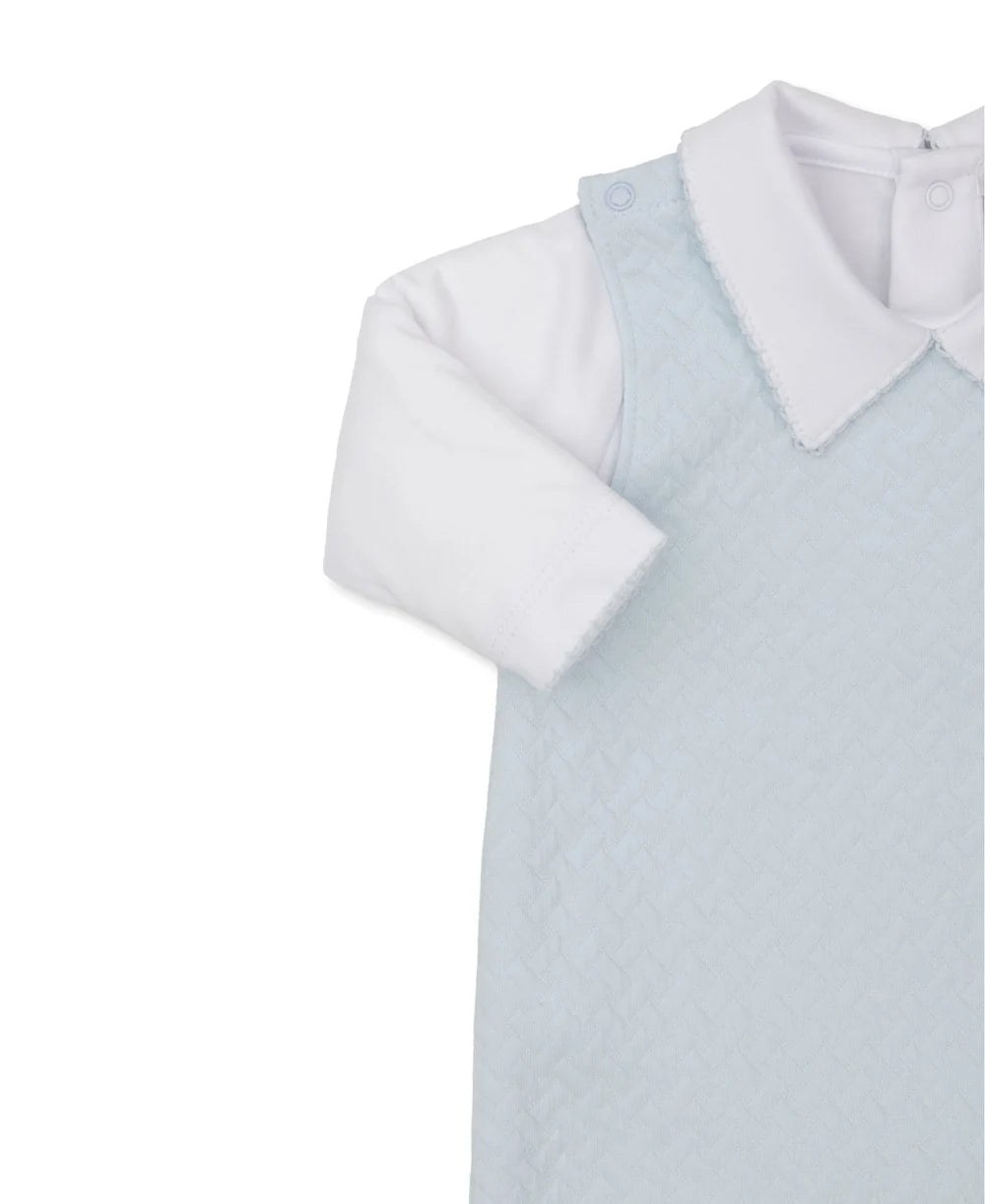Kissy Blue Jacquard Overall Set