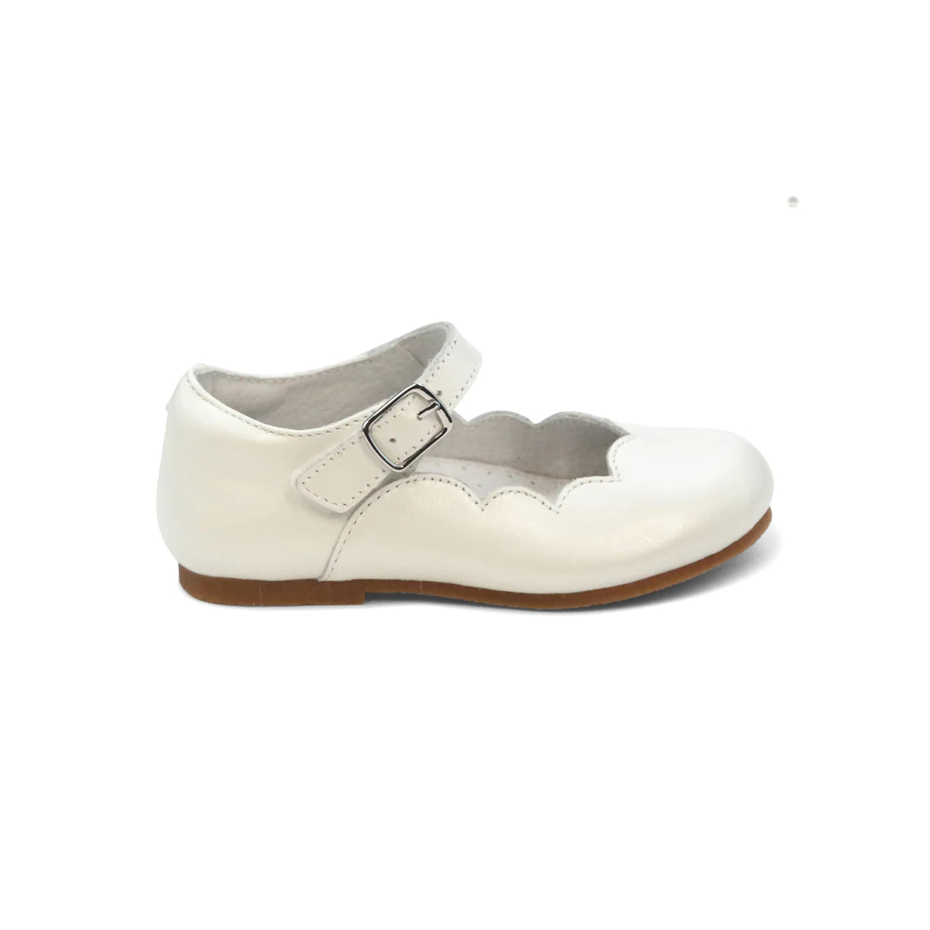 White Sonia Scalloped Flats