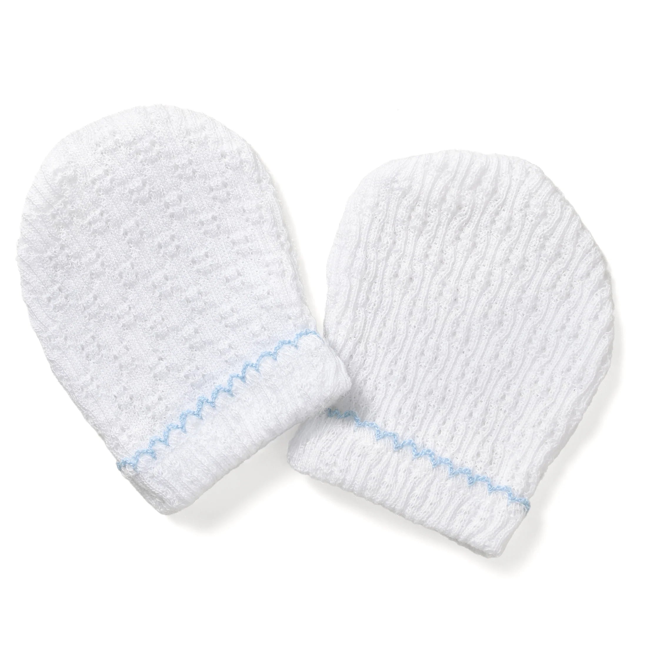 Paty White Mittens with Trim