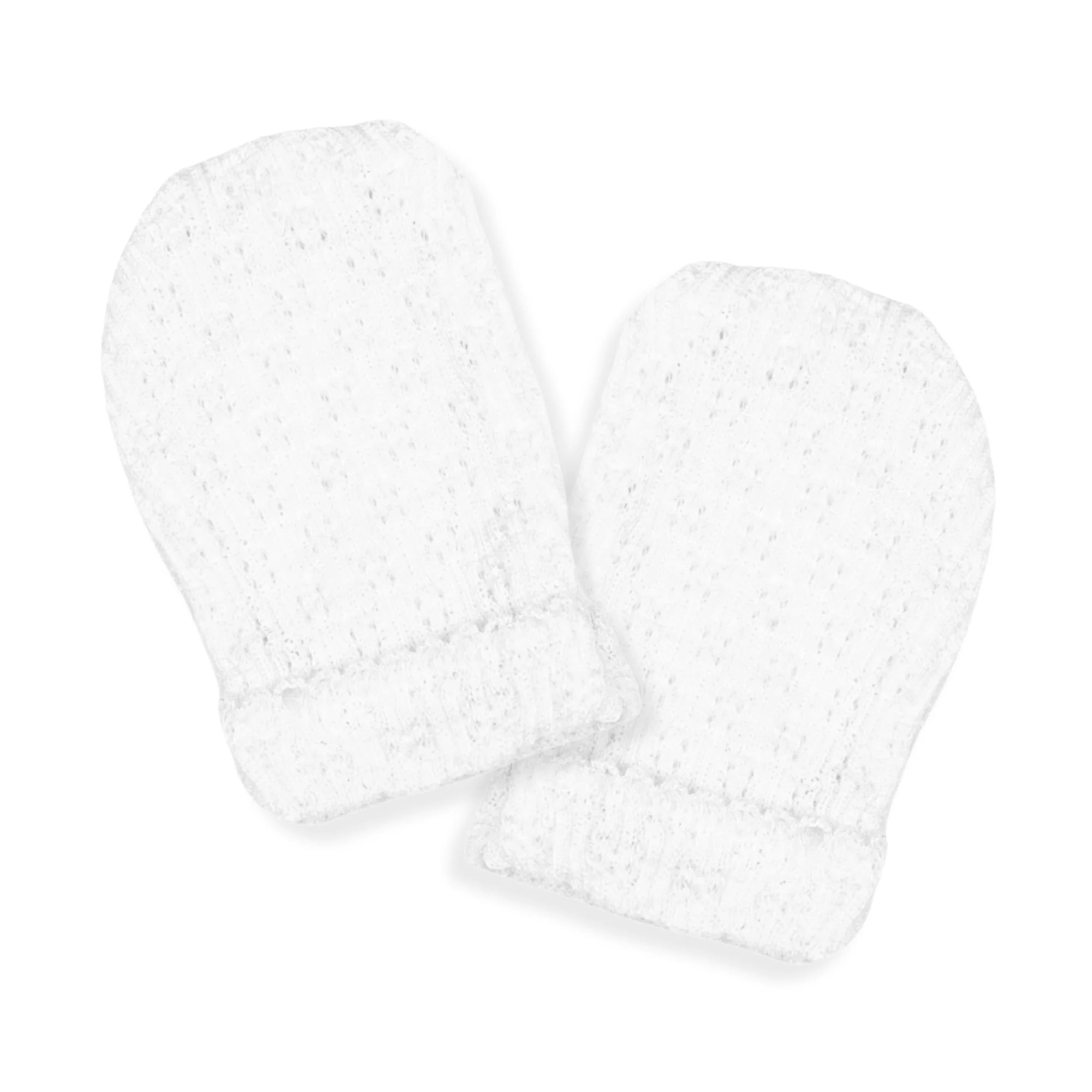 Paty White Mittens with Trim