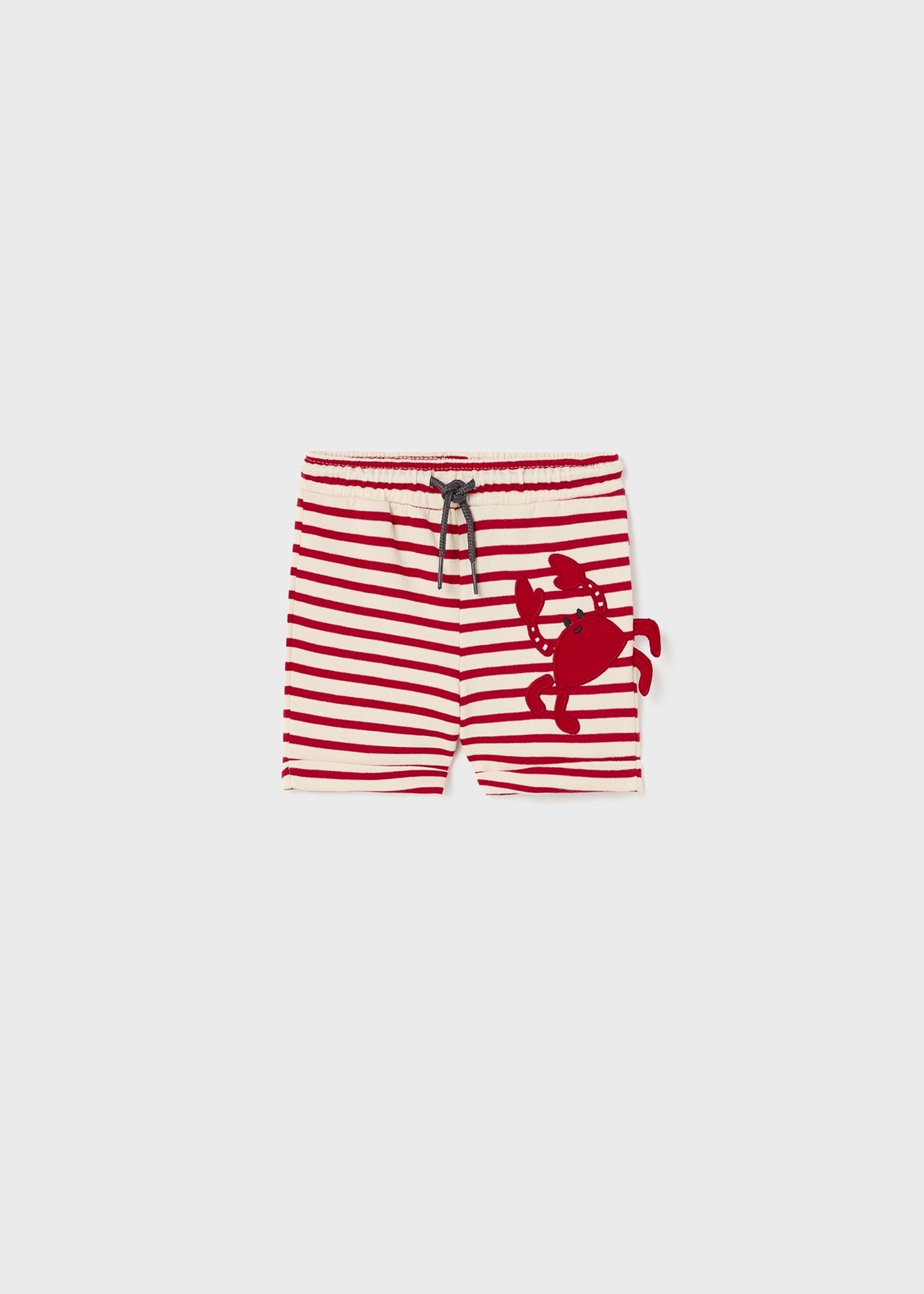 Red White Stripe Drawstring Crab Shorts
